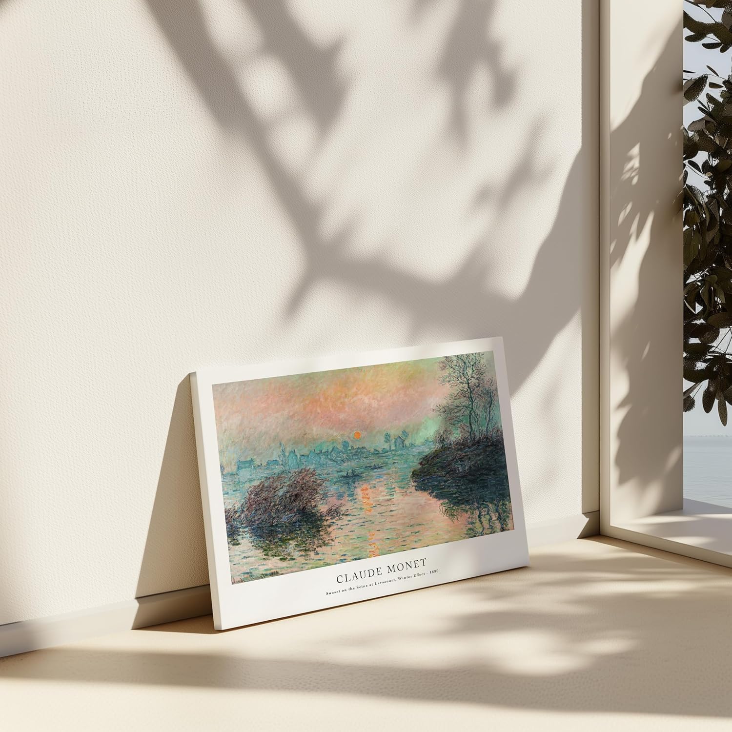 Poster Master Vintage Monet Canvas - Retro Sunset on the Seine Print - Watercolor Art - Abstract Gift for Artist, Friend - Aesthetic Wall Decor for Home, Office, Dorm - 8x10 STRETCHED Canvas