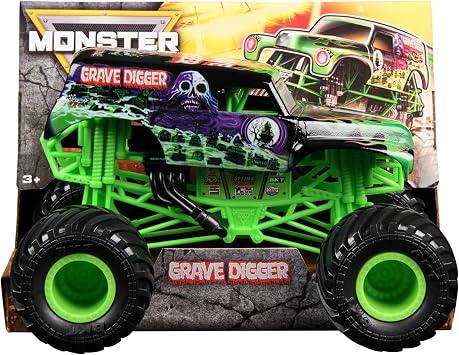 Monster Jam Grave Digger Monster Truck, Large Scale Die-Cast Toy with BKT Tires, Official Spin Master, Ages 3+