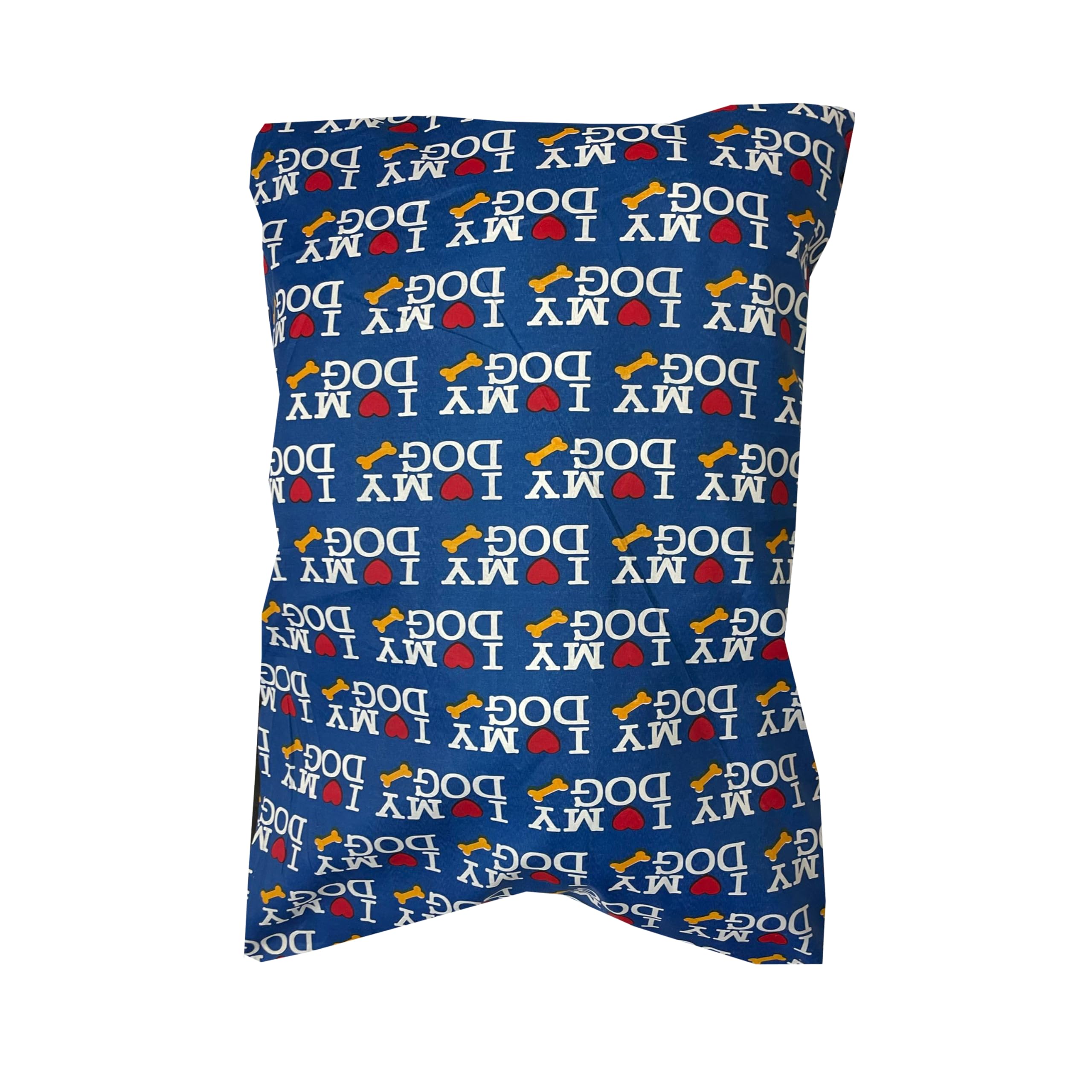 BRIT COTTON® Large Pet Dog Bed with Zipped Removable & Washable Cushion Cover- Printed Easy Care Soft Pet Pillows Dog Beds Pet Supplies (BLUE LOVE MY DOG, PACK OF 1) — image 1