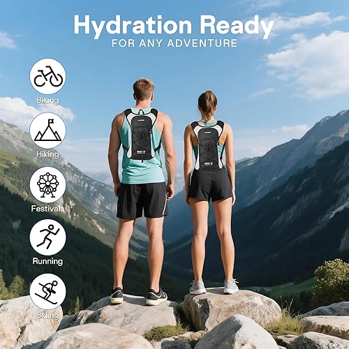Miniatura 8 de OUTSKIRT Hydration Backpack with 2L Water Bladder, Lightweight and Breathable Running Hydration Pack, Water Backpack for Hiking, Cycling, Trail