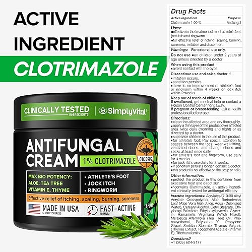 Miniatura 9 de Crema antifúngica para pie de atleta, tiña y picor fornal  Clotrimazol 1% fabricado en Estados Unidos  Gusano anular extra fuerte, crema de picazón