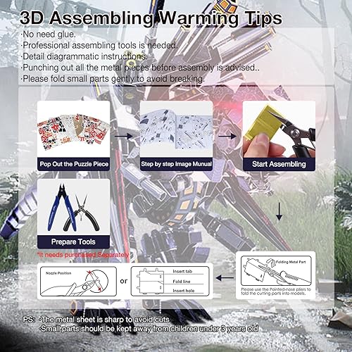 Miniatura 6 de Microworld Kits de modelos de metal 3D, rompecabezas mecánico de tiranosaurio Rex Challenge Kit de construcción de modelos, rompecabezas de corte