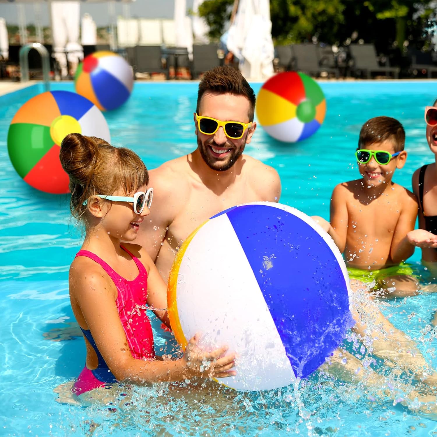 Honoson 30 Pieces 20 Inch Inflatable Beach Balls Large Blow up Pool Game Toys for Summer Swimming Party Supplies (Rainbow)