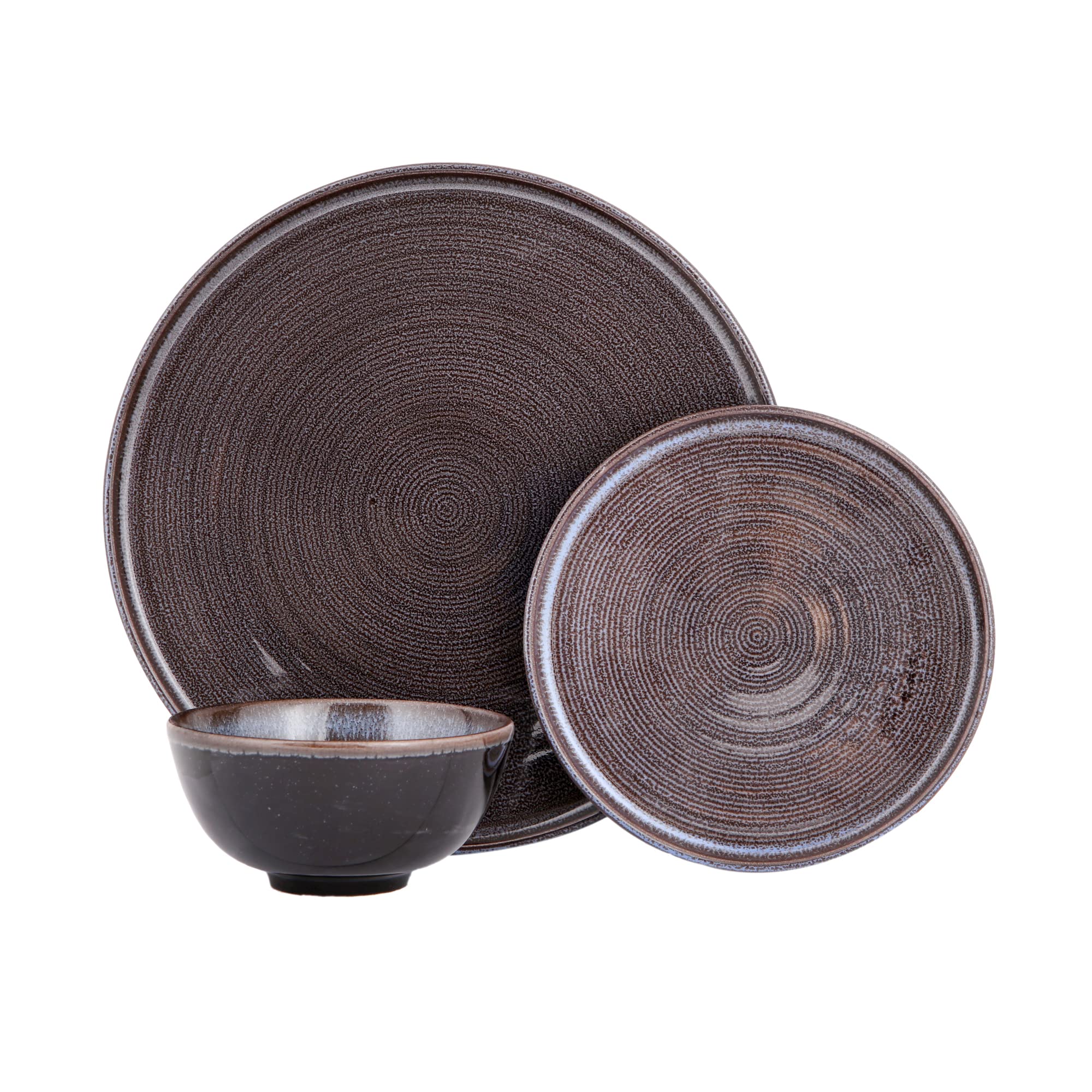 Porland Ethos 3 Piece Place Setting, (1) 10.61'' Dinner Plate, (1) 7.07'' Dessert/Salad Plate, (1) 5.11'' Bowl, (Rock)