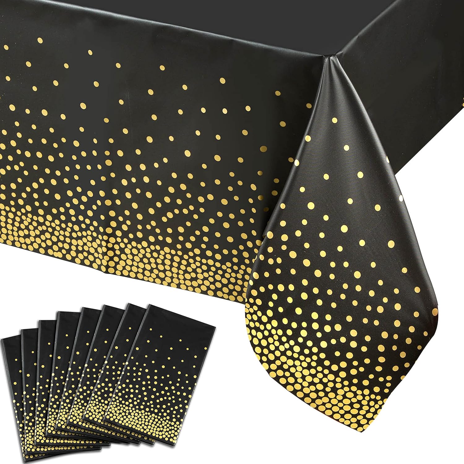 8 Pack Black Plastic Tablecloth 54 X 108 Plastic Table