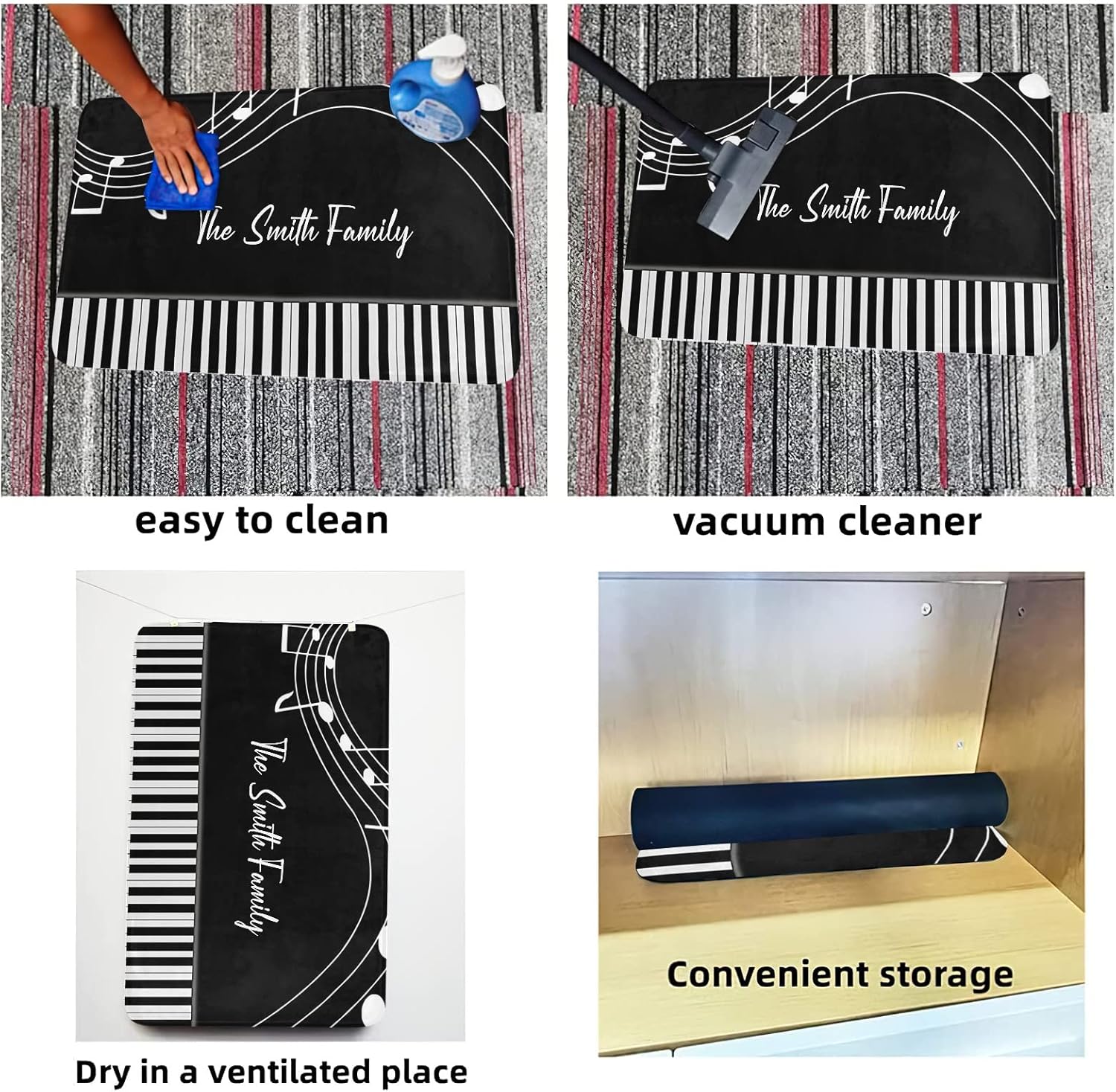 Piano Keyboard Musical Doormat Indoor Outdoor Pet Mat Entrance Rugs Home Decor Welcome Door Mats 30x 18 Inch