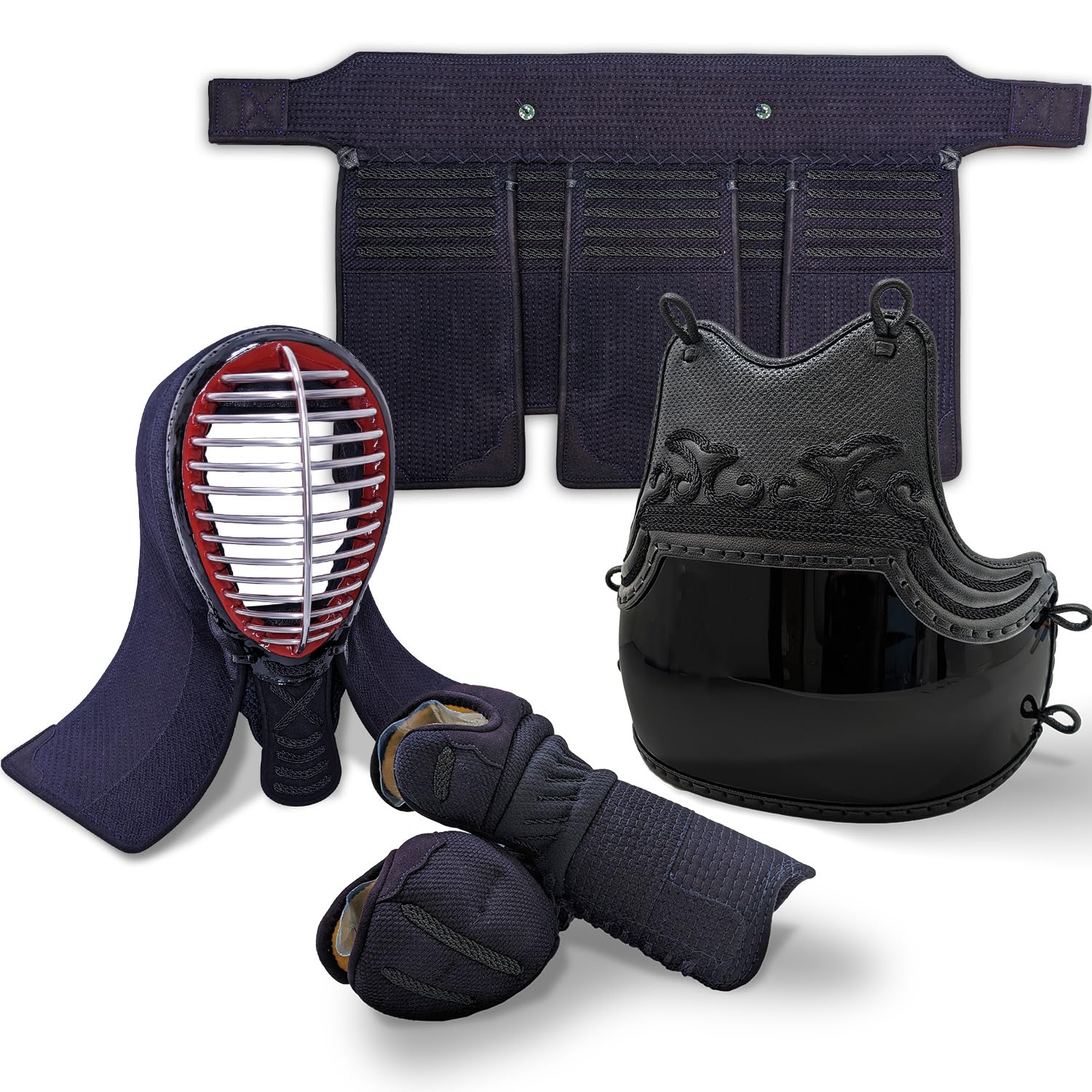 剣道防具一式セット　防具入れ、つば付き 剣道 防具セット ネイビー