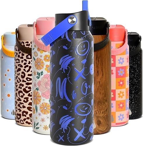 Miniatura 36 de Elemental Botella de agua aislada de 40 onzas con pajilla, botellas de agua con núcleo de acero inoxidable 100% a prueba de fugas para viajes,
