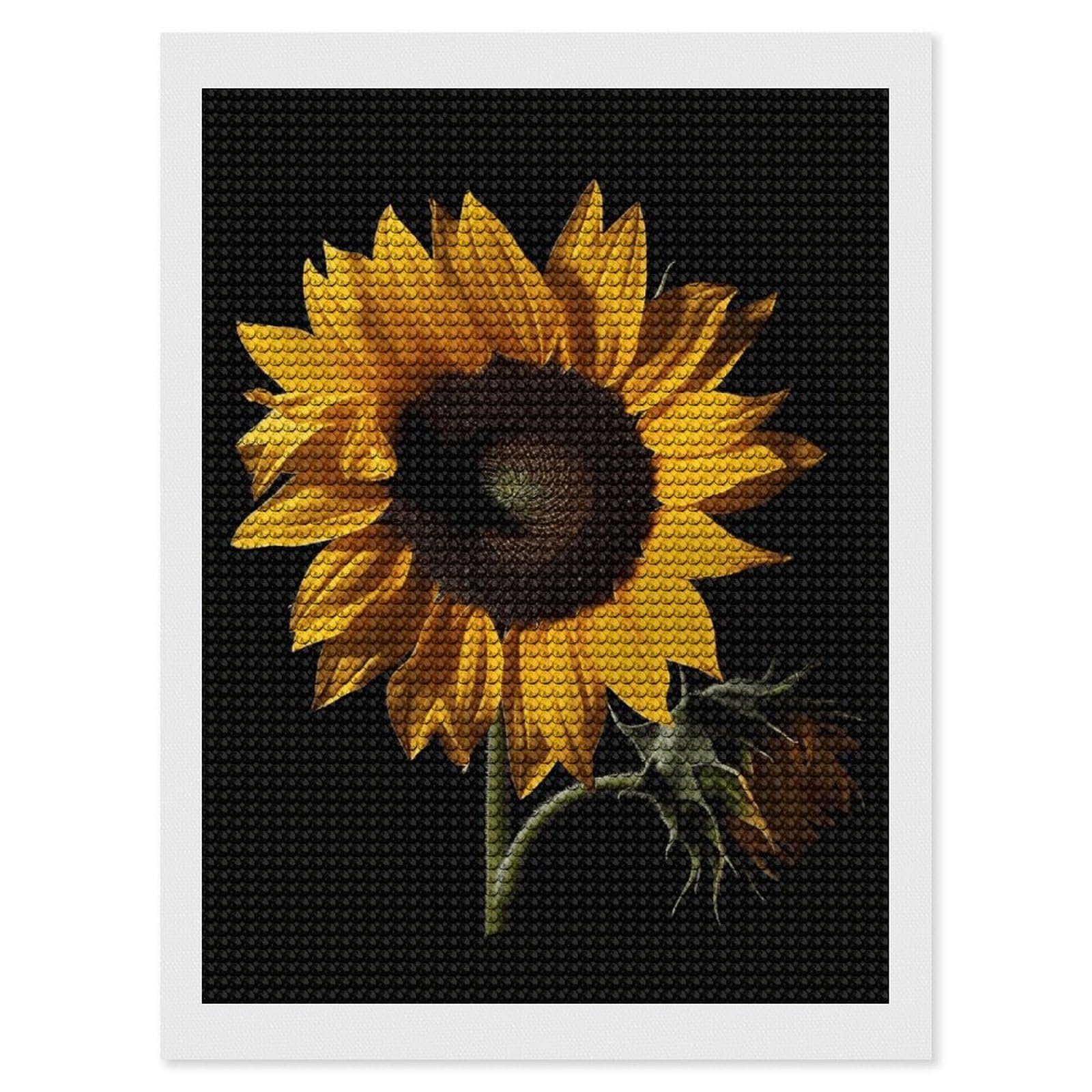 FekiLoot Sunflower Diamond Art Kits for Adults, 5D Aurora Diamond Painting Kits for Beginners DIY Full Drill Dots Gem Art Paint Crafts for Home Wall Decor 12"x16"