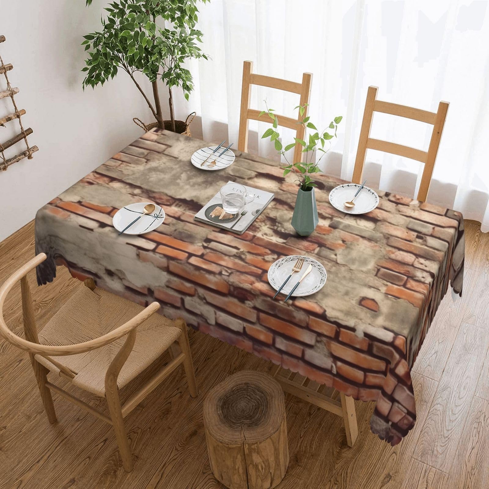 Nappe brique ancienne lavable pour protéger votre table des taches et rayures
