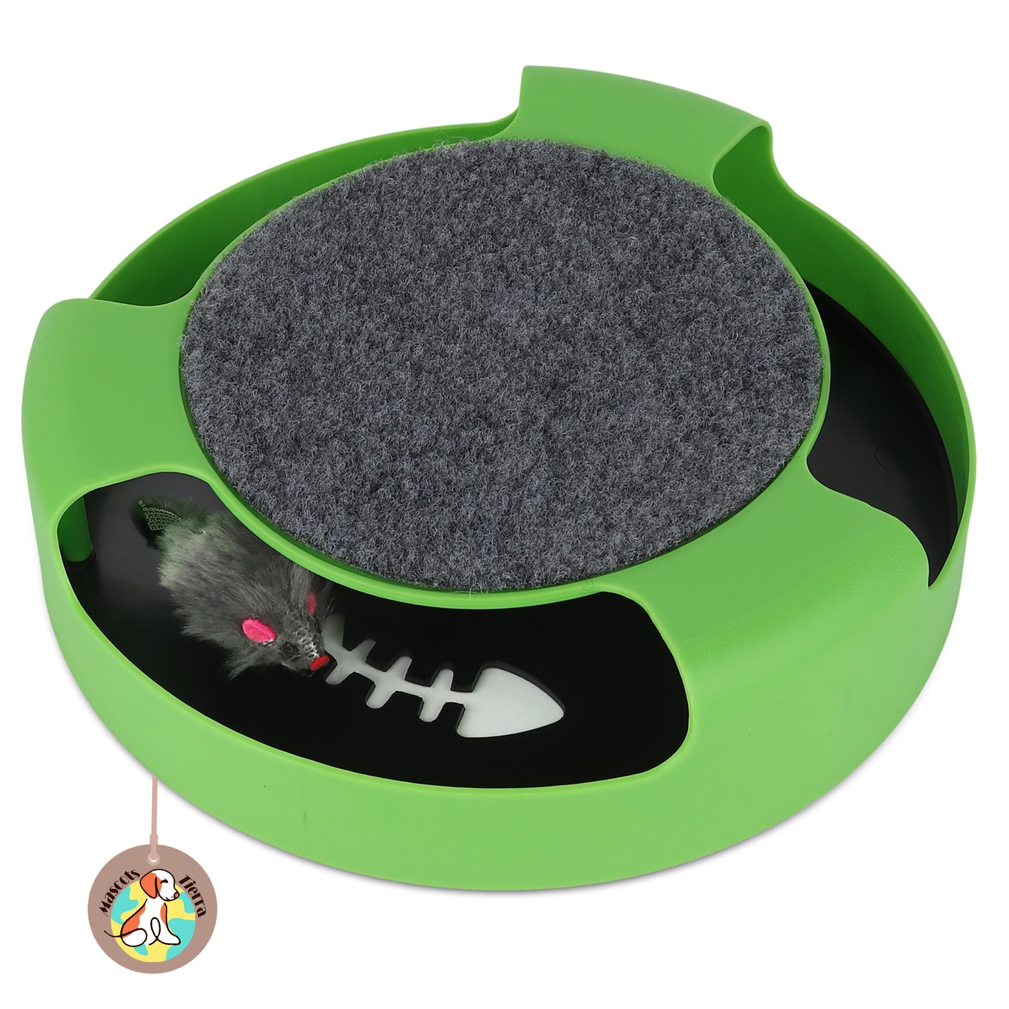 Mascots Tierra Interactive Cat Toy with Spinning Mouse for Kitten with Scratching Board & Running Mouse Fun Cat Powered Toy No Batteries Required Scratching Claw Care Play Toy (B096PMJK9X) Amazon Price History, Amazon Price Tracker