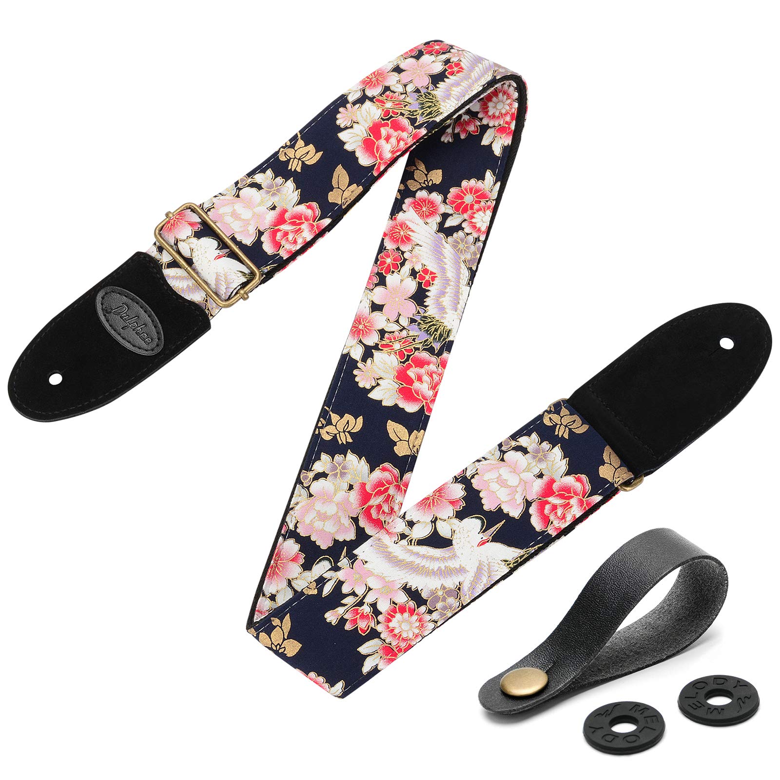 Buy Guitar Strap with 2 Strap Locks and Strap Button, Suede Leather