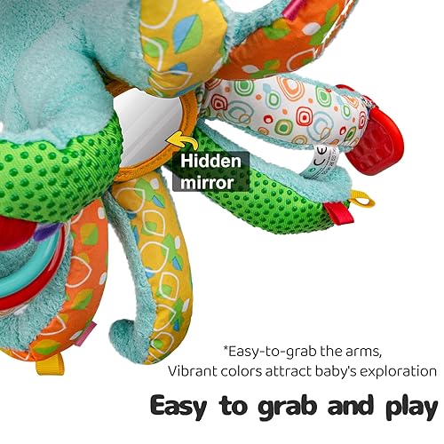 Miniatura 2 de TURKIDS Juguetes de peluche musicales para bebés y niñas con arrugado multisensorial, espejo, sonajero y texturas para 0-3-6-12 meses, juguetes de