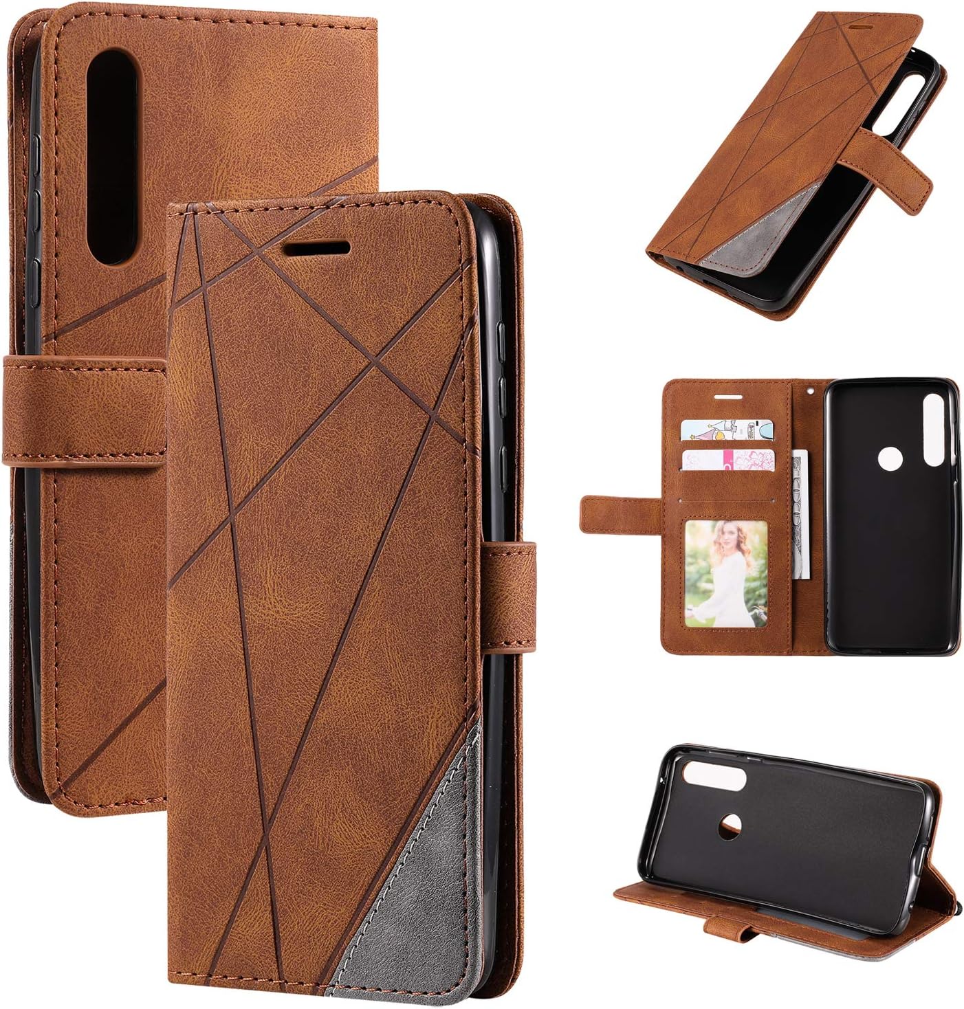Motorola Moto G Power QiongNi Cover ,QiongNi Motorola Moto G8 Optimo Maxx XT2041DL / Moto G Power XT2041 4 XT2041 6 XT2041 7 / Moto G8 Power (US Version) QiongNi Flip Pu Leather Cover Brown
