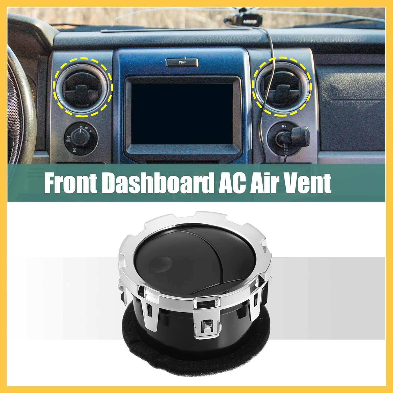 4pcs Car Front Dashboard AC Air Vent 8C3Z19893BA for Ford F-250 Super Duty 5.4L V8 - Gas 6.4L V8 - Diesel 6.8L V10 - Gas 2008 2009 2010 Auto Replacement Parts