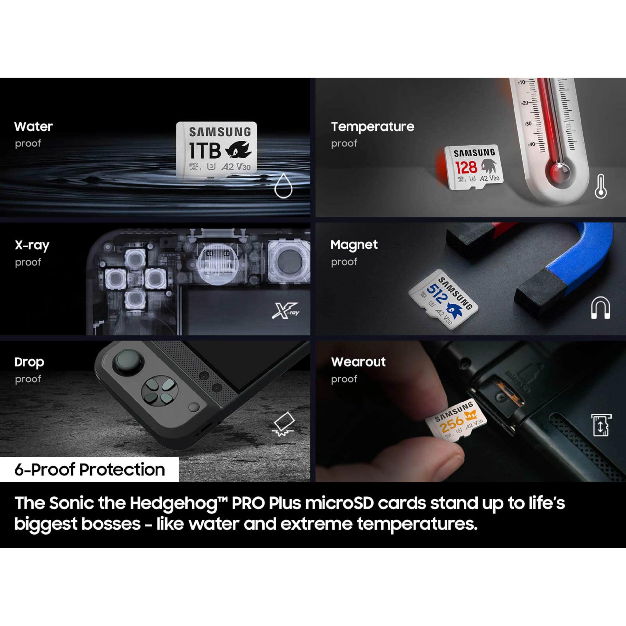 Samsung PRO Plus Sonic The Hedgehog + adattatore, 1 TB microSDXC, fino a 180 MB/s, Full HD e 4K UHD, UHS-I, C10, U3, V30, A2, per Nintendo Switch, Steam Deck, GoPRO, DJI Drone, tablet (MB-MD1T0SA/LC1)
