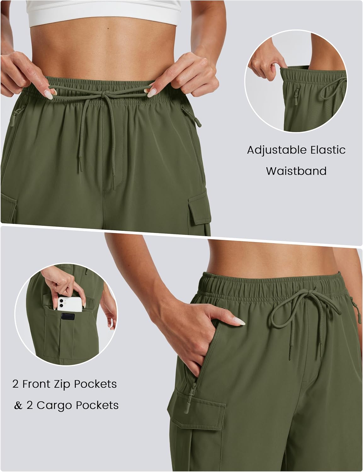 MAGCOMSEN Women's 5'' Hiking Cargo Shorts UPF 50 Quick Dry Lightweight Athletic Golf Outdoor Summer with Zipper Pockets - Image 4