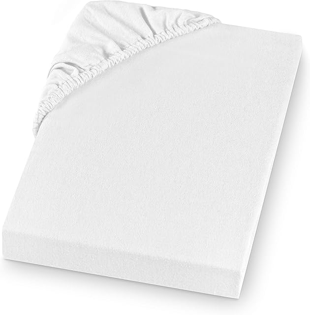 Setex Cotton Fitted Sheet, cotton, White, 160 x 200 cm