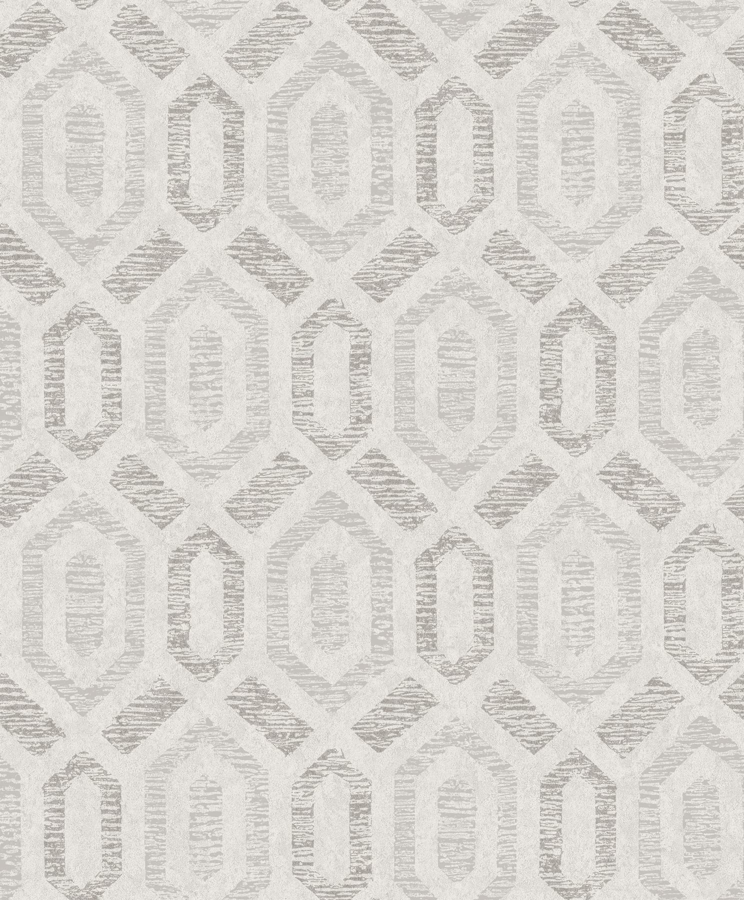 Papier peint géométrique salon moderne Latona Platinum Diamond déco chambre chic