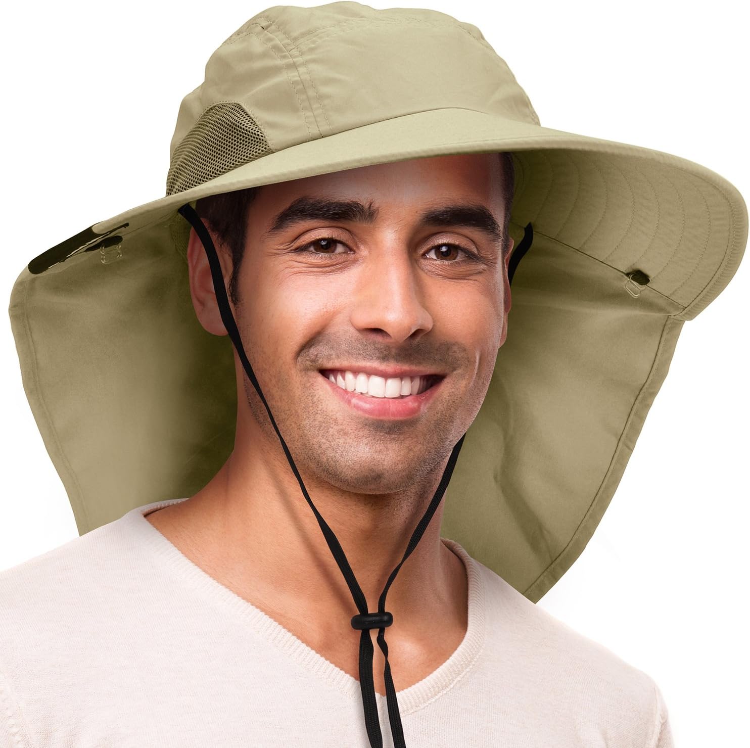 SolarisSun Hat with Neck Flap, UPF 50 Sun Protection Lightweight Sun Cap for Men Women, Wide Brim Hat for Fishing Hiking