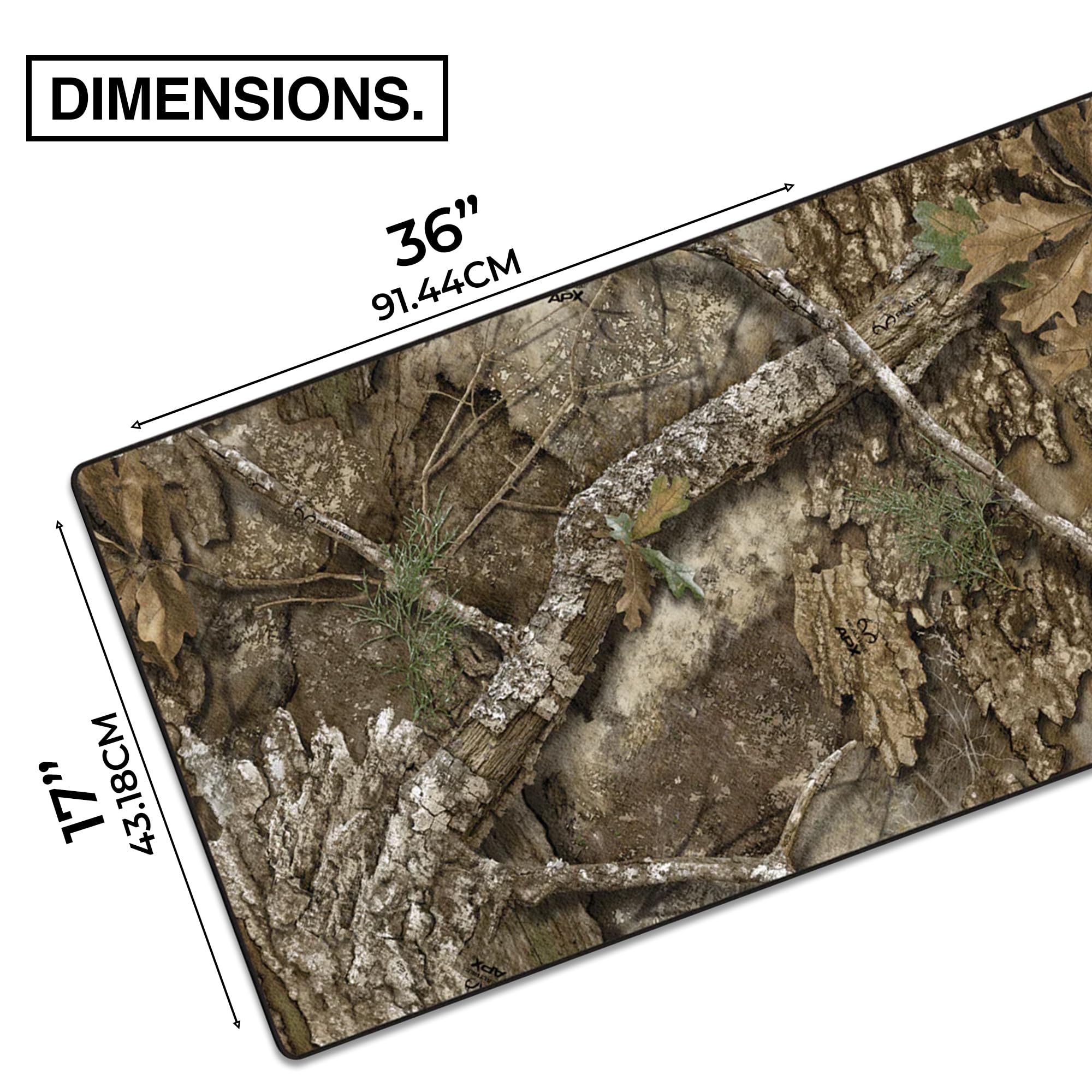 MPCO. Real Tree - Tappetino per scrivania da gaming, 91,4 x 43,2 cm, tessuto Duraglyde, senza logo, antiscivolo, lavabile, scorrevolezza liscia, per giochi di precisione e lavoro