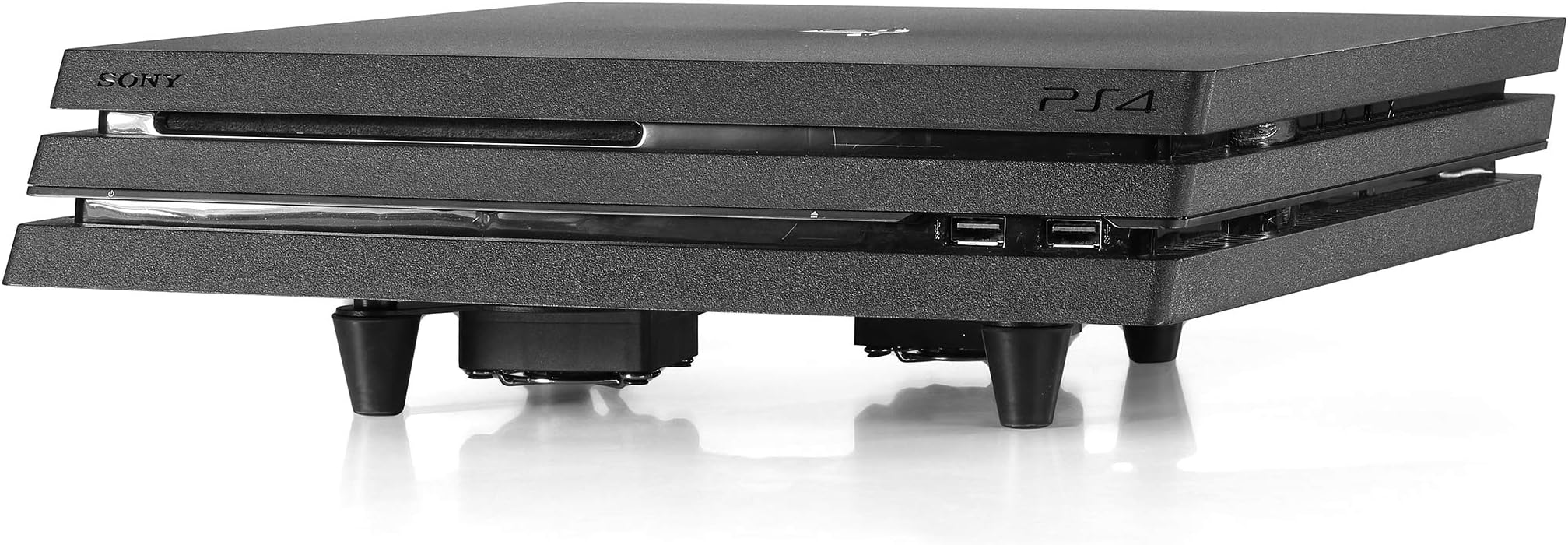 Universal Game Console Stand with Built-In Cooling Fan (Black) Xbox One and PlayStation 4 Video Gaming| Table and Desktop Accessory | USB Powered