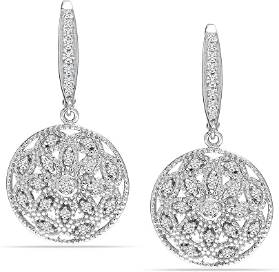 LeCalla 925 Sterling Silver CZ Leverback Earrings | Lightweight Drop Dangle Earrings for Women | Drop Earring Leverback CZ Earing for Jewelry Gifts
