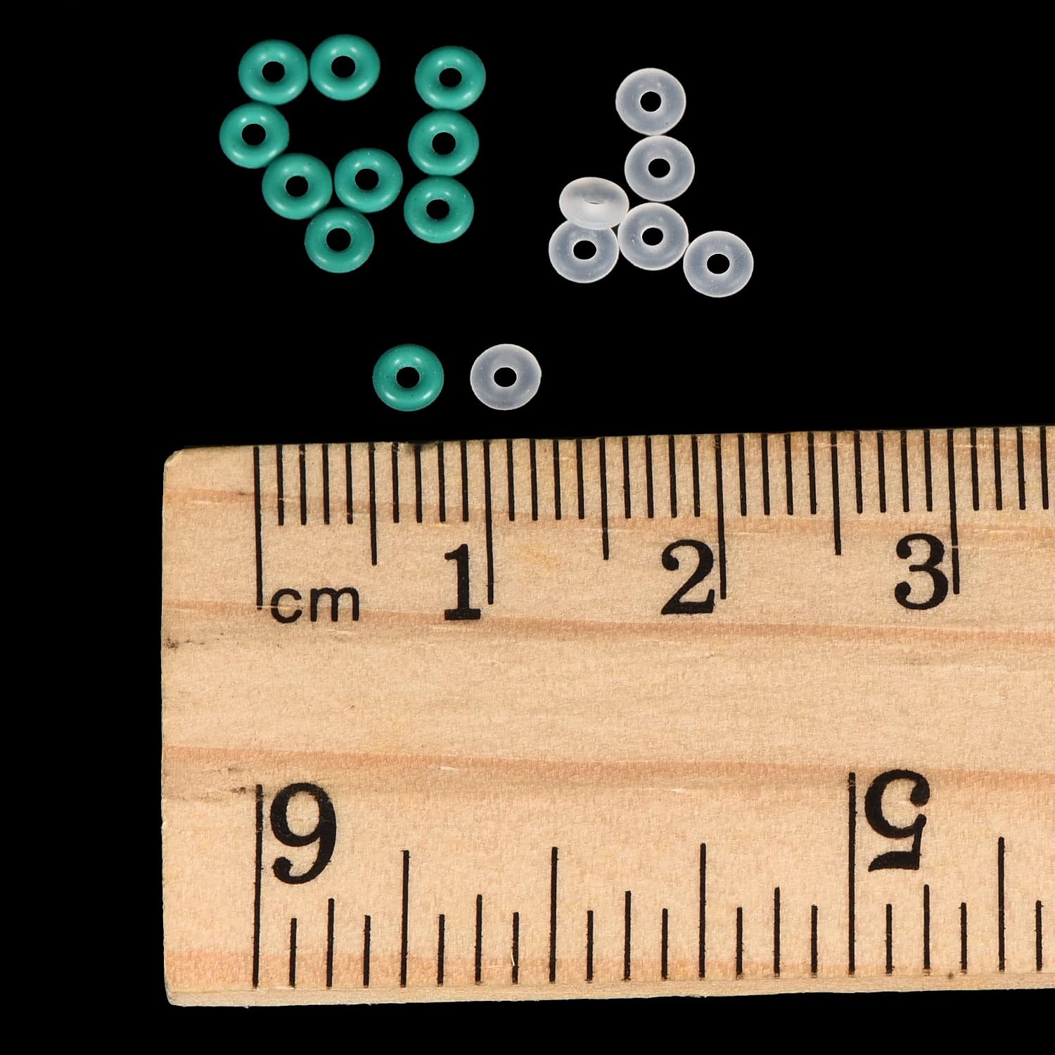 MECCANIXITY O-Rings Sealing Gaskets Kit, with 200Pcs White Silicone 3x1x1mm, 10Pcs Green Fluorine Rubber 3x1x1mm, 1 Set