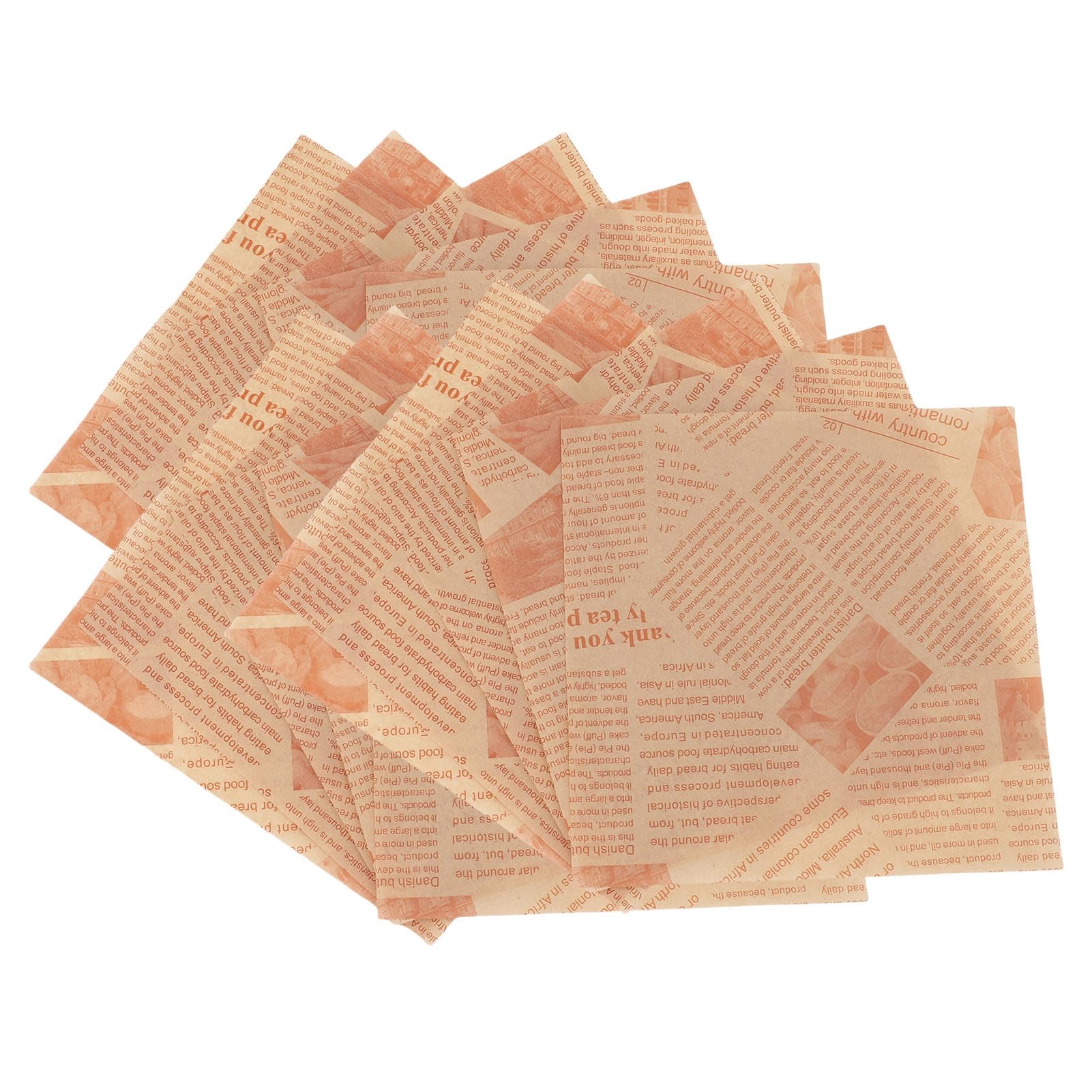 500 Sheets Wrapping Paper High Temperature Proof, Delicatessen Wrapping Food Paper Sheets Checkered Food Basket Liners for Kitchen Xmas Party (Cowhide Color Newspaper Printing)