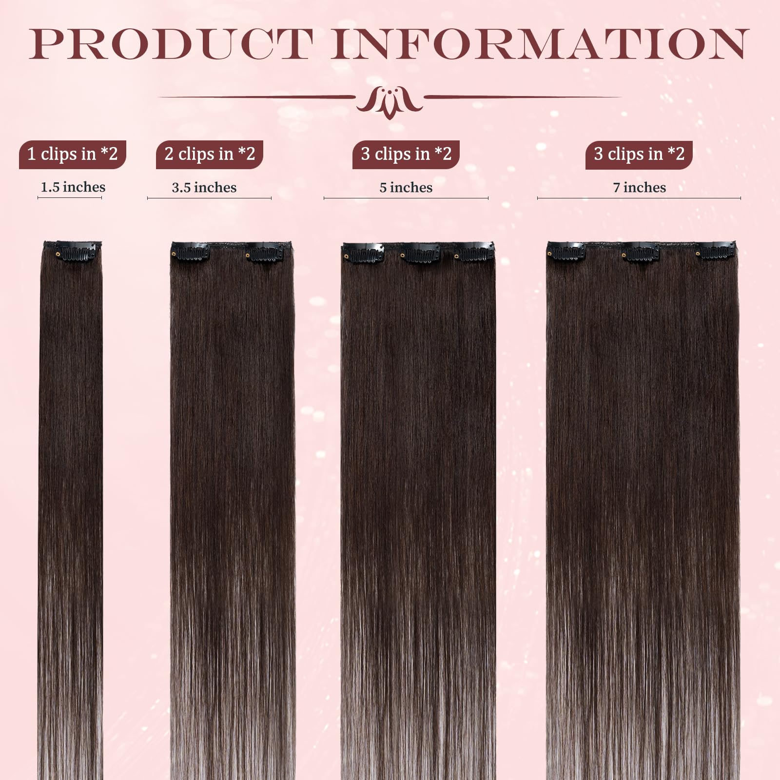 UK-Fashion-Shop Clip in Hair Extensions Real Human Hair Brown Remy Hair Extensions Clip in 8Pcs Seamless Skin Weft - Image 3
