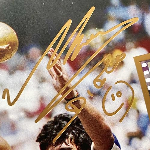 Miniatura 2 de sufenvera Póster enmarcado de Maradona firmado, collage de fotos de película de Maradona, regalos para fanáticos del balón de fútbol en cumpleaños