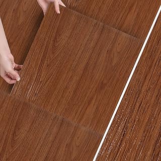 PVC Bodenbelag Vinylboden Selbstklebend, 30x30cm Dicke 1.5 mm Vinyl Laminat 10m²/110 Fliesen Bodenfliesen Rutschfest, Wasserfest für Wohnzimmer Küche (Holzfarbe)
