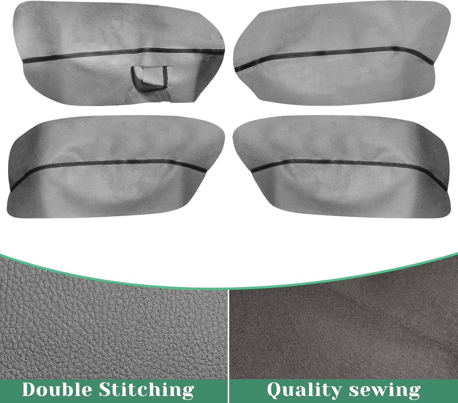 4PCS Door Panel Armrest Cover Compatible with Volkswagen Passat B5 1998 1999 2000 2001 2002 2003 2004 2005 Front and Back Vinyl Leather Insert Cards Protector Trim Black (Only Leather Part)