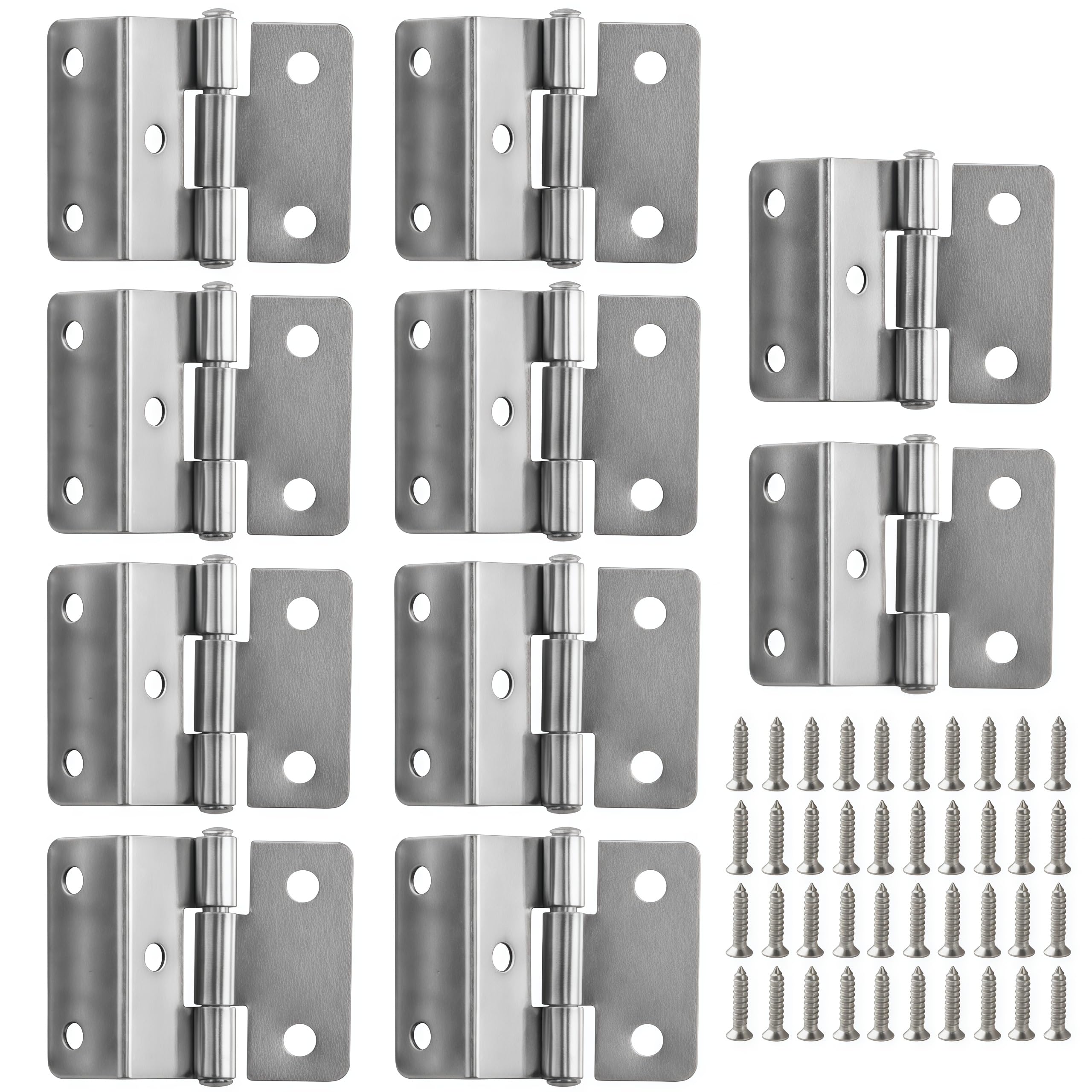 Vbnexyr Silver Hinge 10 Pack Of 1 Inch Iron Tri Fold Hinges 5 Hole Right Angle Suitable For 9Mm Sheet Metal