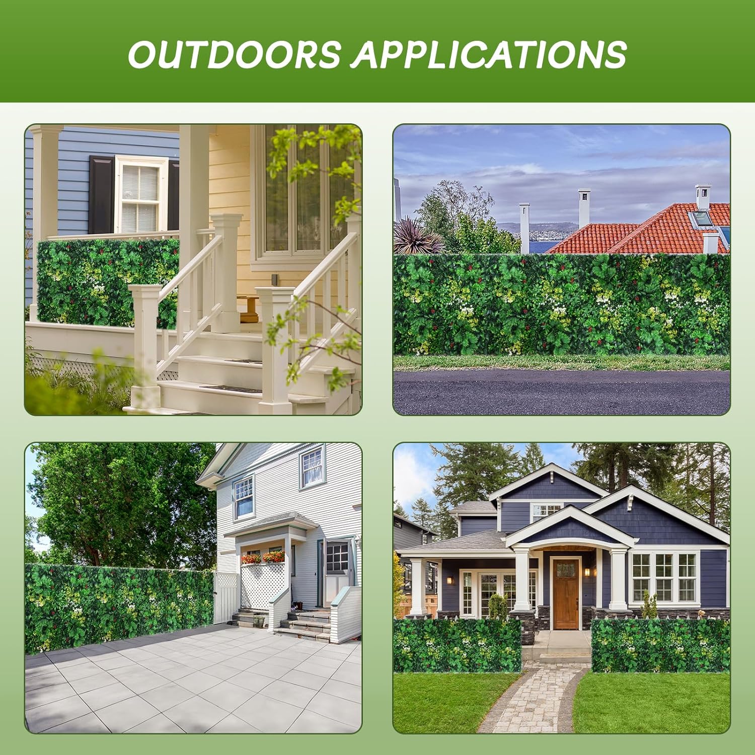 Artificial Grass Wall Panels, 12 Pack 20"x20" UV-Anti Greenery Boxwood Panels, Privacy Green Wall Decor, Plant Hedge Fence Screen for Indoor Home Wedding Decor and Outdoor Backyard