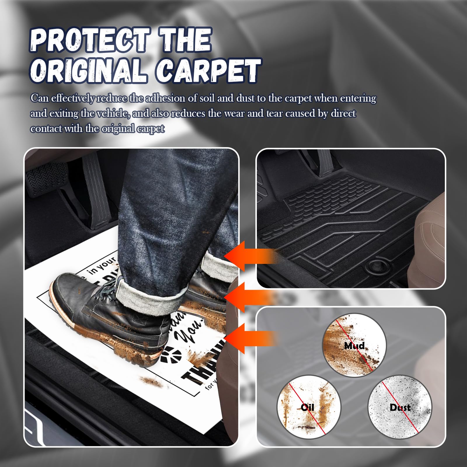 12PCS Paper Floor Mats for Cars Disposable Floor Mats for Cars Used to Protecting Original Carpet from Soil — view 5