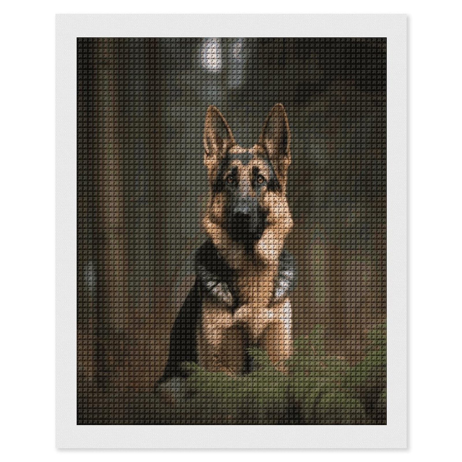 Yuxbvkrs German Shepherd Diamond Painting Kits For Adults, Diamond Art Pictures, Synthetic Fiber Cloth Diy 5D Gem Art Painting For Beginners Home Wall Decor 40X50cm