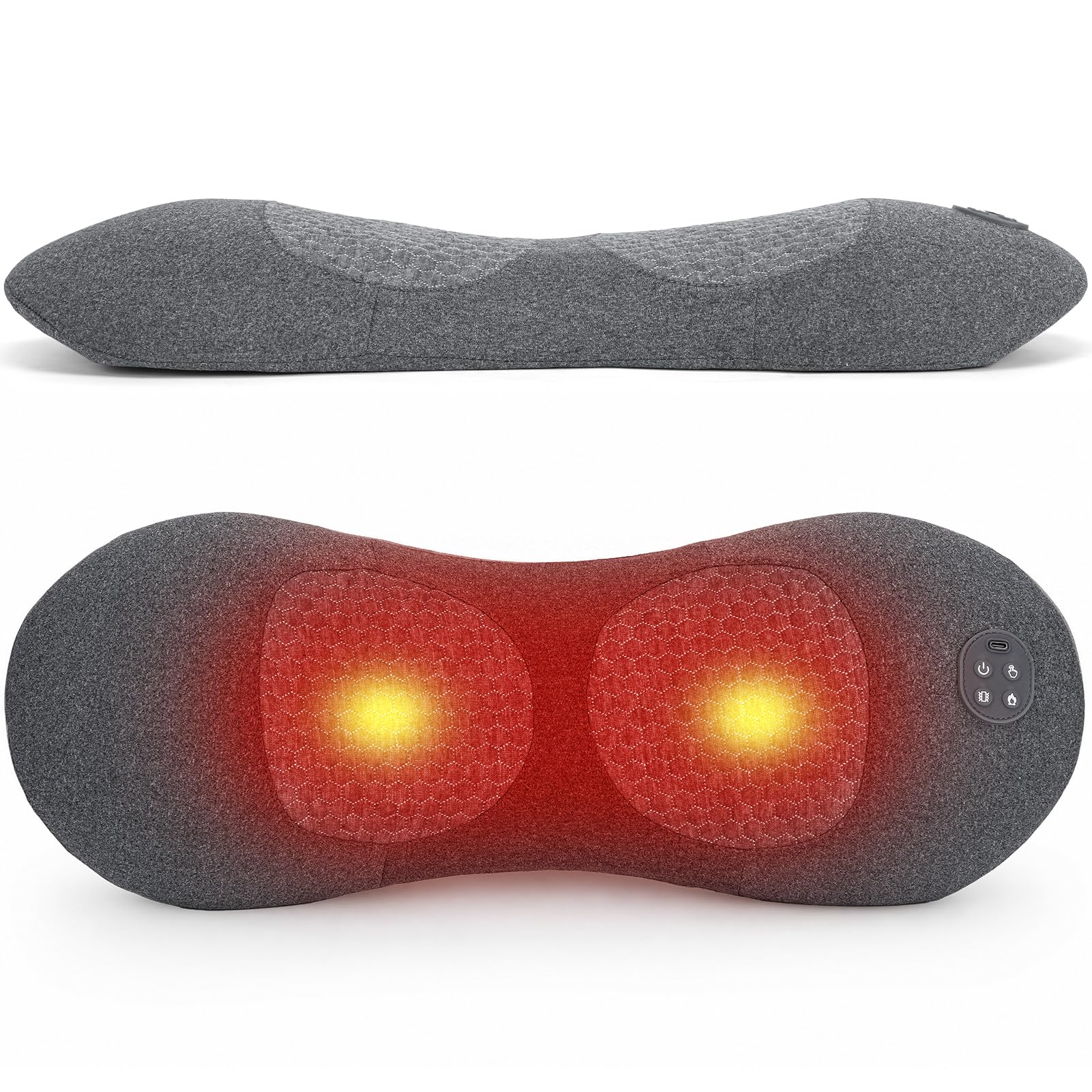 3 In 1 Rückenmassagegerät, Massagegerät Rücken mit 3 Traktion, 3 Vibration und 3 Wärme Für Zuhause, Büro, Auto und unterwegs
