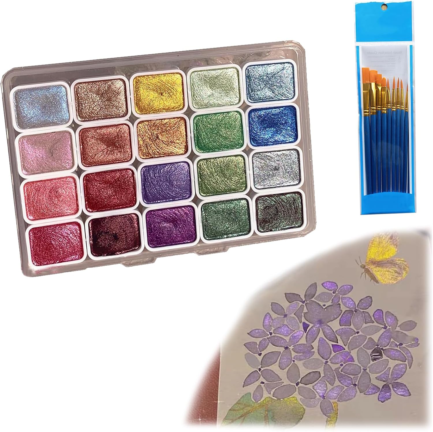 20 Colors Watercolor Painting Set with Watercolor Pens