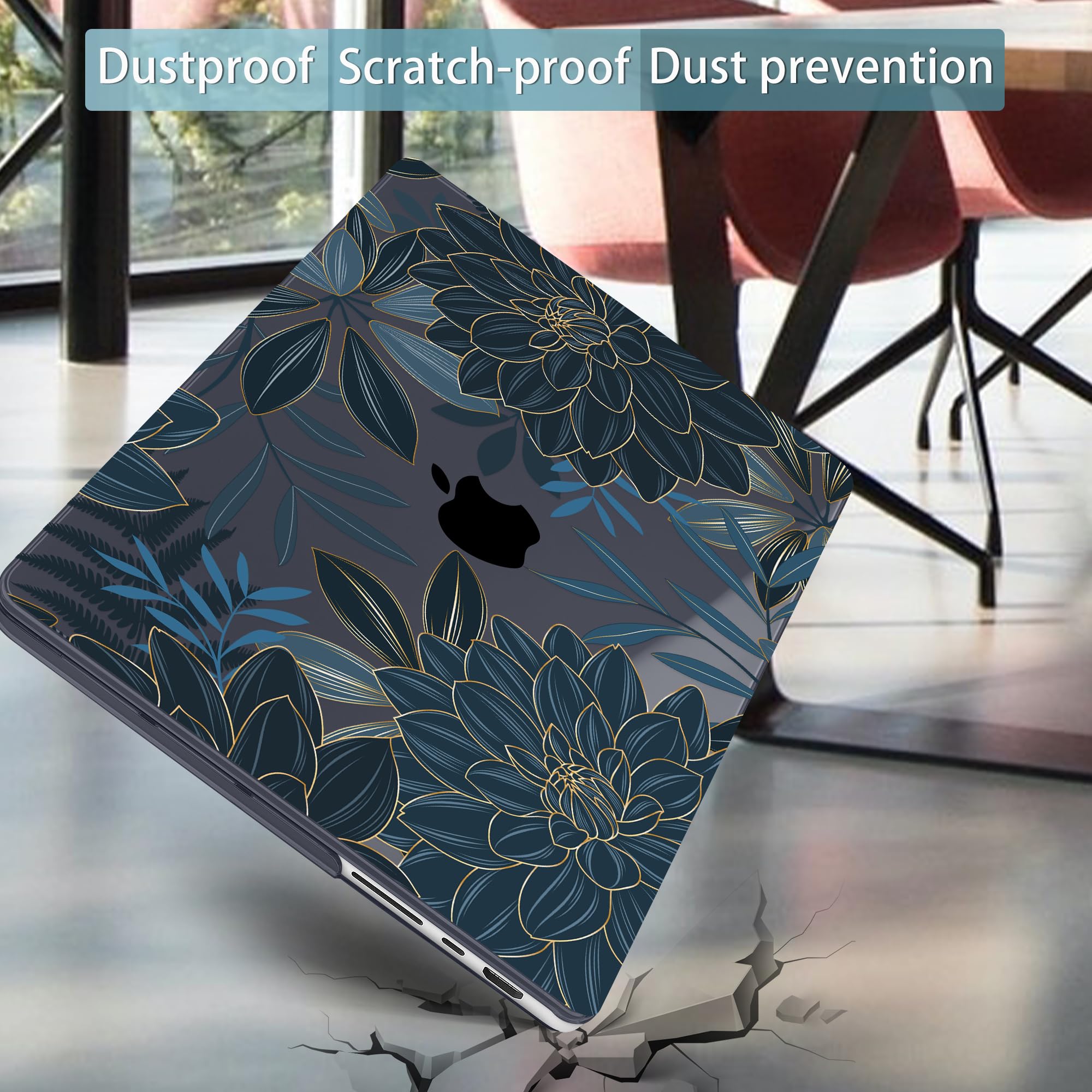 Mektron Funda para MacBook Pro de 14 Pulgadas 2023 2022 2021 Modelo M3 A2918 A2992 M2 A2779 M1A2442 Pro/MAX, Funda rígida de plástico para MacBook Pro de 14 Pulgadas con Touch ID, Flor de Dalia C035
