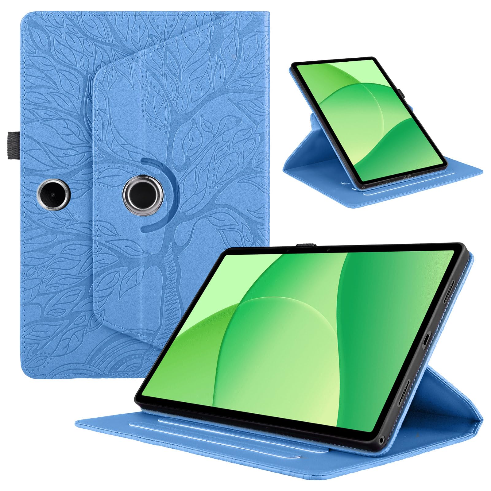 Funda para Samsung Galaxy Tab S9/ S8/ S7 11" (SM-X710/X700/T870) PU Cuero Tablets Protectora Cover 360°Carcasa Giratoria de ángulo Múltiple Stand Función Tablets Funda,Rojo Árboles — view 63