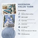 Mary Maxim Maximum Value Fil acrylique pour le crochet et tricotage, Fil de poids doux et plus mauvais 4, Idéal pour les couvertures, les chandails, les chapeaux et les écharpes, 8 oz Skein (474 Yds), Denim léger
