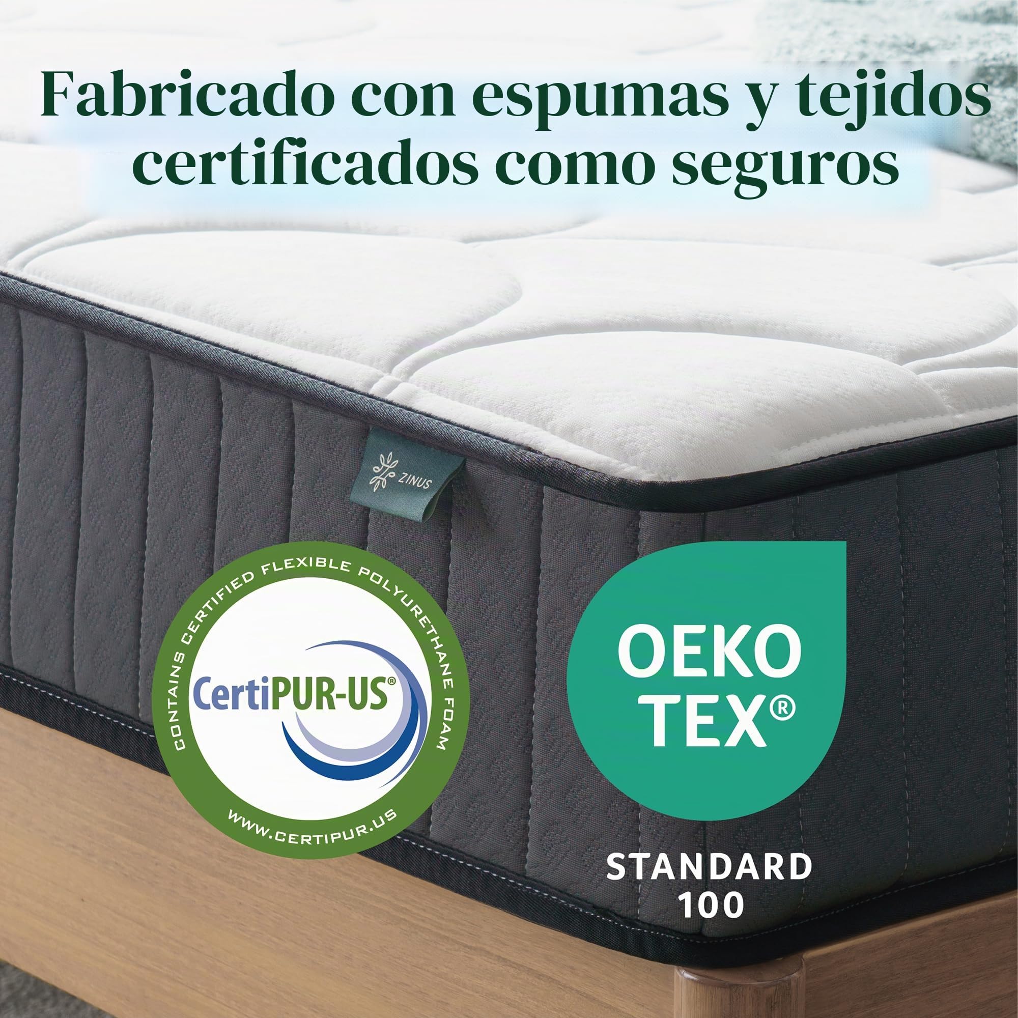 Zinus – Colchón de 90 x 190 – Altura 20 cm – Colchón híbrido de Espuma con Memoria de Forma – Alta Resistencia, Ultra Transpirable, Duradero y Suave para la Piel – Colchón para Cama Adulto y niño