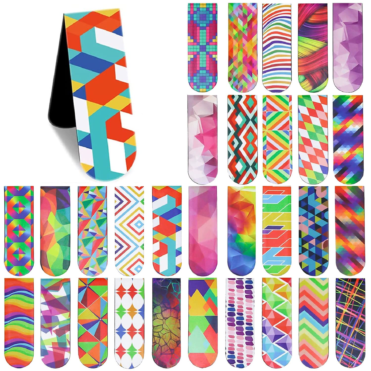 Set De 30 Marcapaginas Magnetico Originales Geométricos Bonitos Marcadores Magnéticos Marcapaginas Niños Para Marcar Páginas Regalo Para Profesores, Estudiantes, Bibliófilos