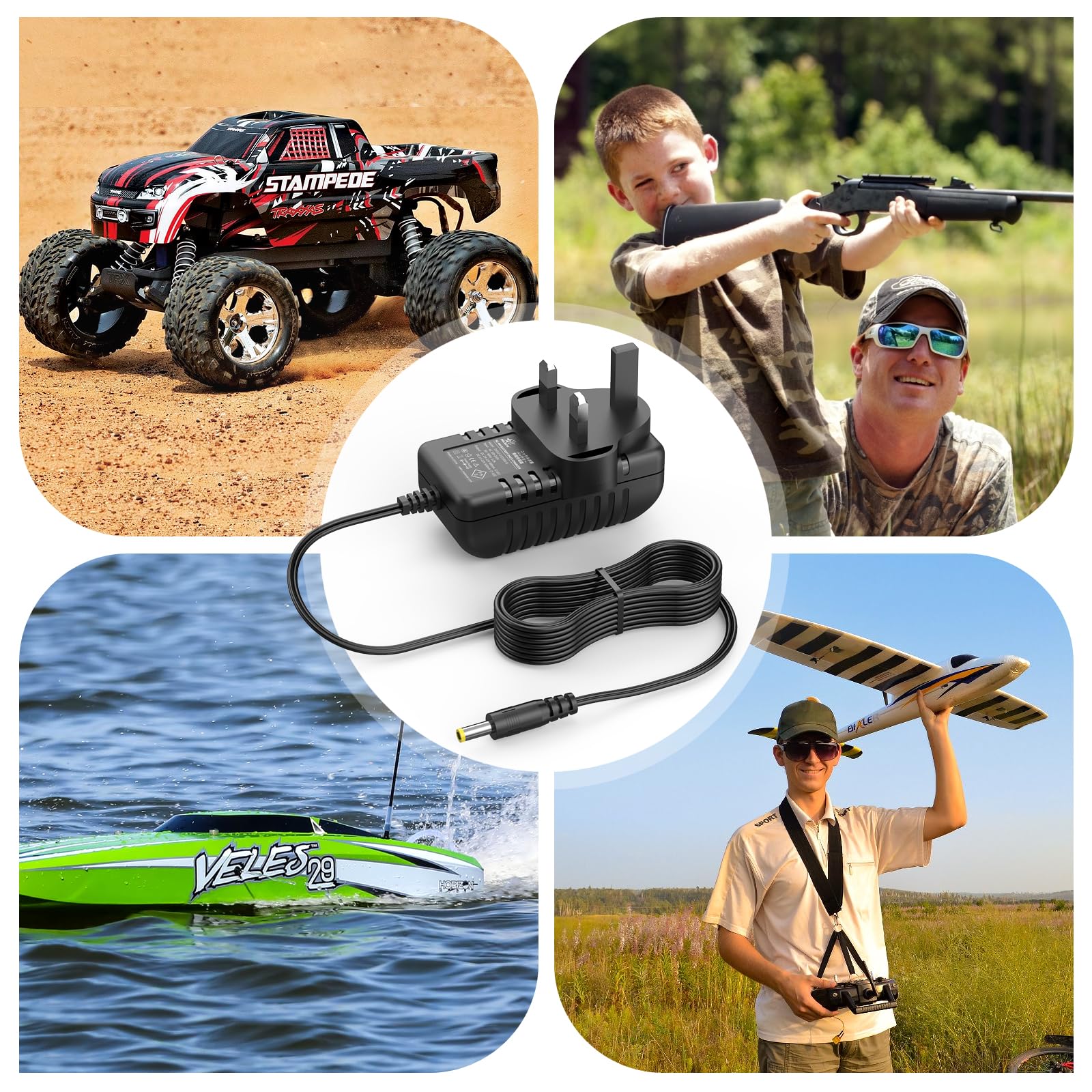 Caricabatterie RC Universale Intelligente, Rc Charger Per Batterie Nimh Nicd 2 4v 12v Compatibile Con Auto Drone Airsoft Con Connettori Tamiya Mini Tamiya Sm 2p Jst Xh Futaba