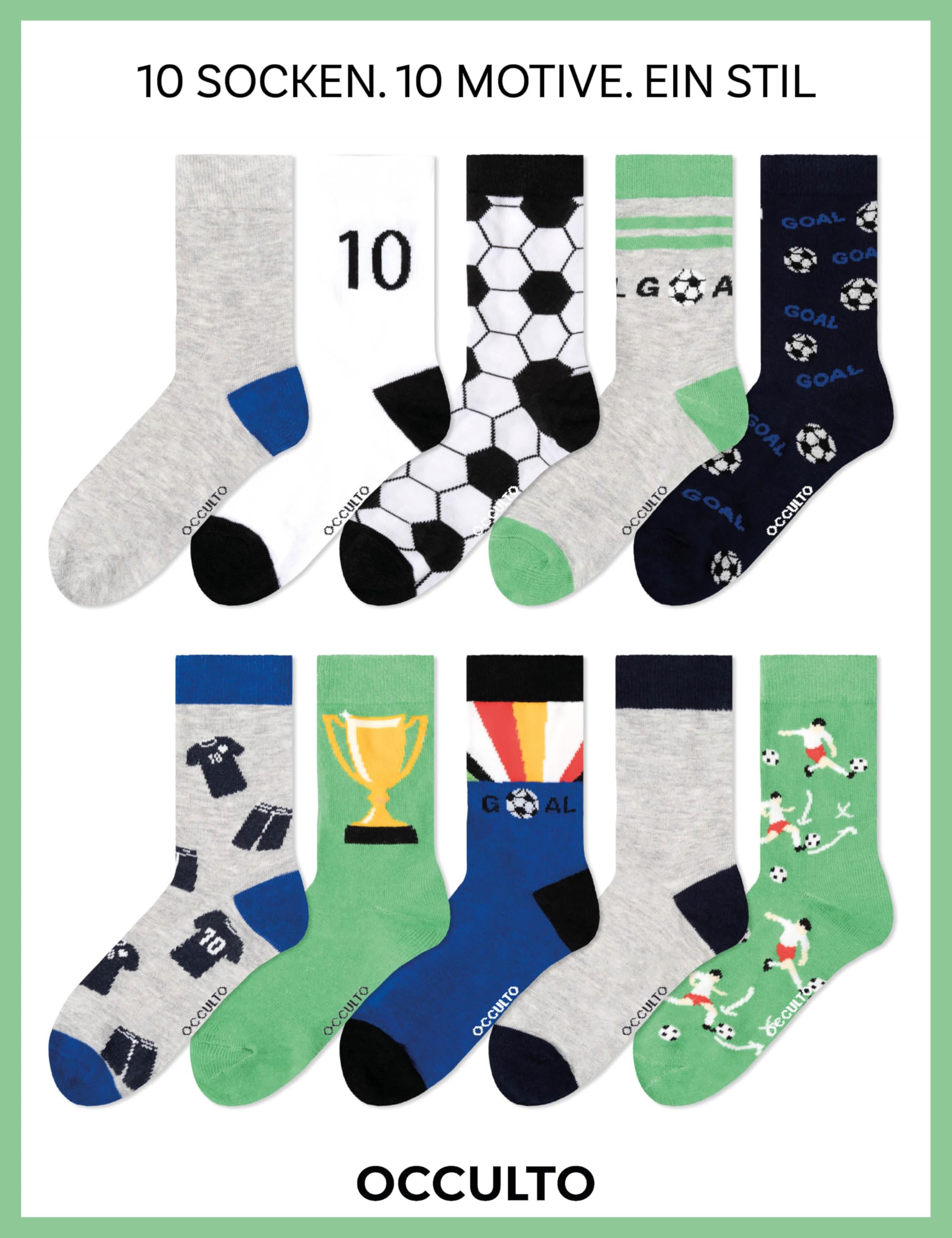Occulto Jungen & Mädchen Motiv Socken 10er Pack (Modell: Fantasia)