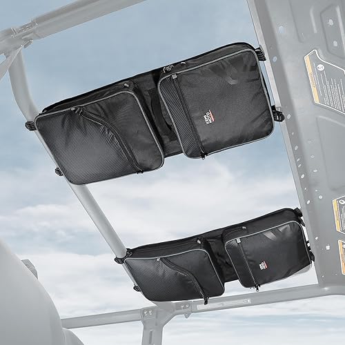 Miniatura 8 de KEMIMOTO Bolsa de techo superior, 2 bolsas de almacenamiento compatibles con Can-Am Defender HD 578910 DPS XT XMR Max 2016-2024 Bolsa de techo de