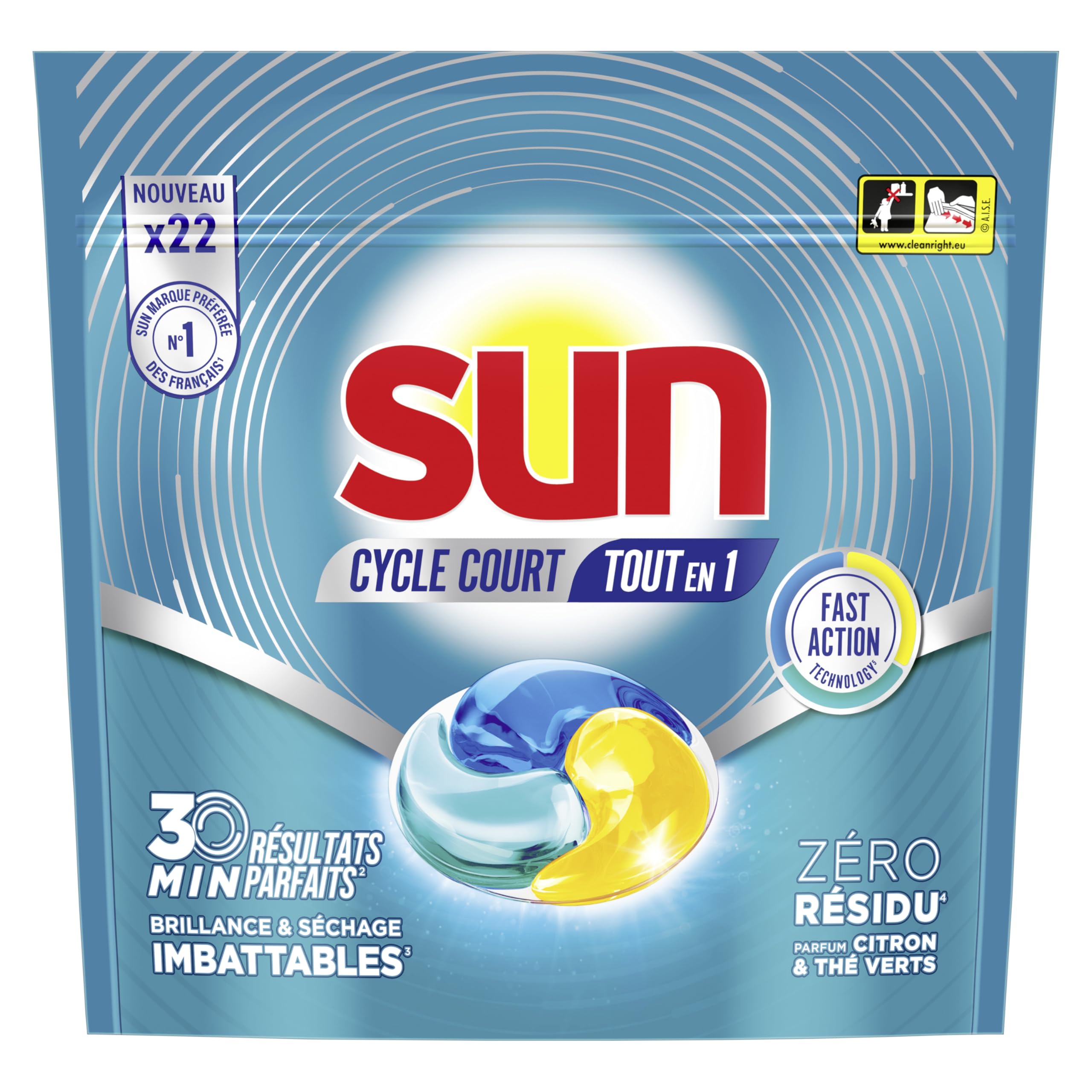 Image secondaire de Sun Capsules Tout-en-1 pour Lave-Vaisselle - Nettoyage Rapide 30 Minutes - Parfum Citron Vert