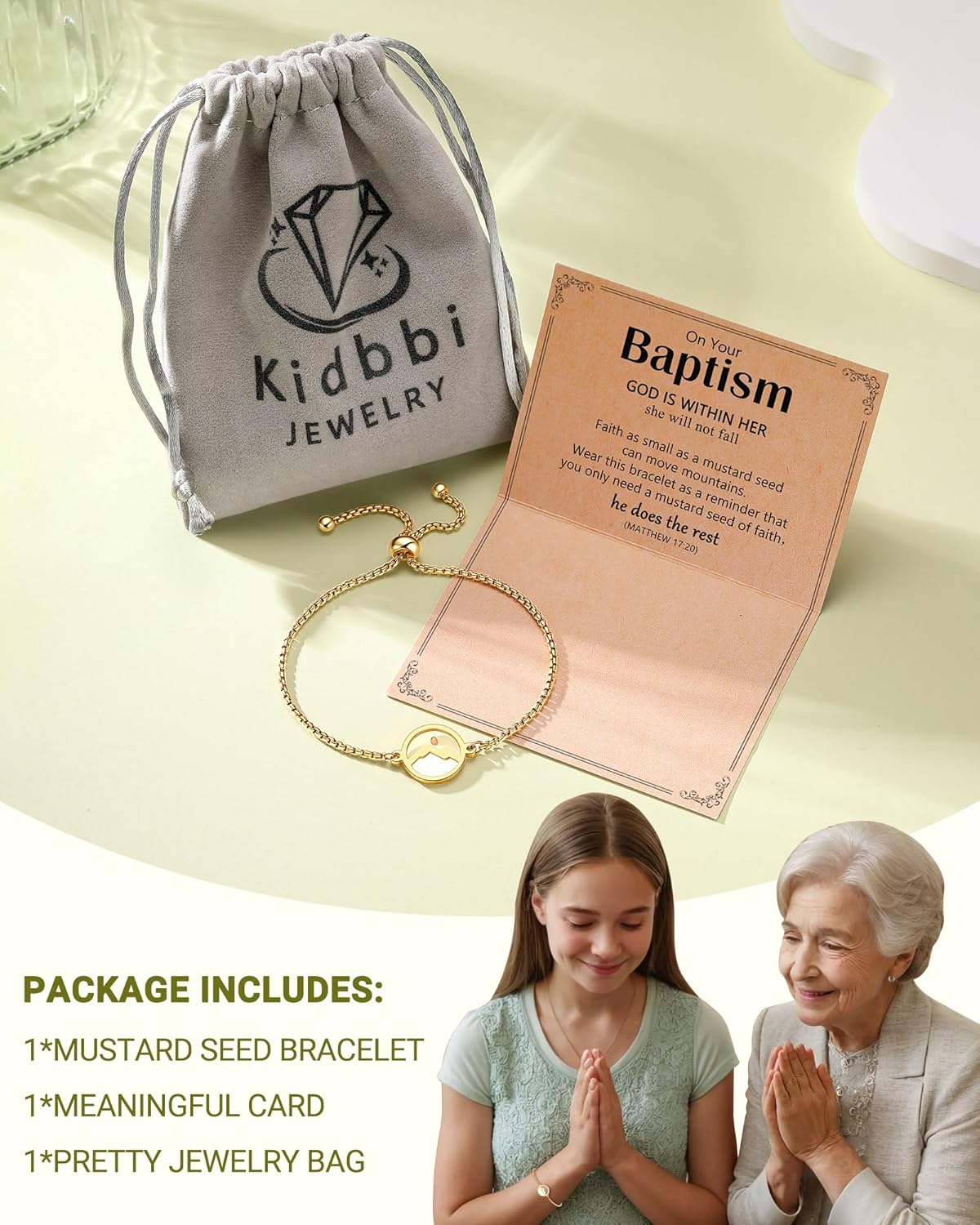 Gold Mustard Seed Bracelet Baptism Confirmation Catholic Christian Easter Gifts for Teen Girls Kids Women - Image 6