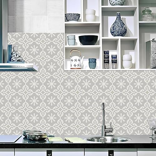Miniatura 6 de 12 calcomanías decorativas para azulejos para decoración de pared, 6 x 6 pulgadas para bañococina, simplemente despegar y pegar para muebles,
